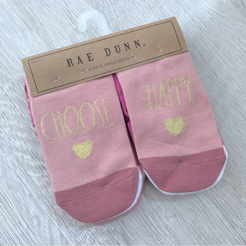 Rae Dunn Ankle Socks - 6 Pack
